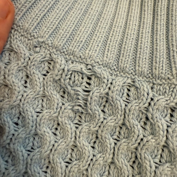 J.Crew Swingy Cable-knit Mockneck Sweater Light Blue Size Medium - Picture 7 of 15